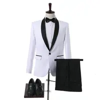 JELTONEWIN Tailor-Made Suits 2022 Coat Pant Designs Latest White Blazer Black Pant Party Prom Dress Groom Wedding Suits Tuxedo