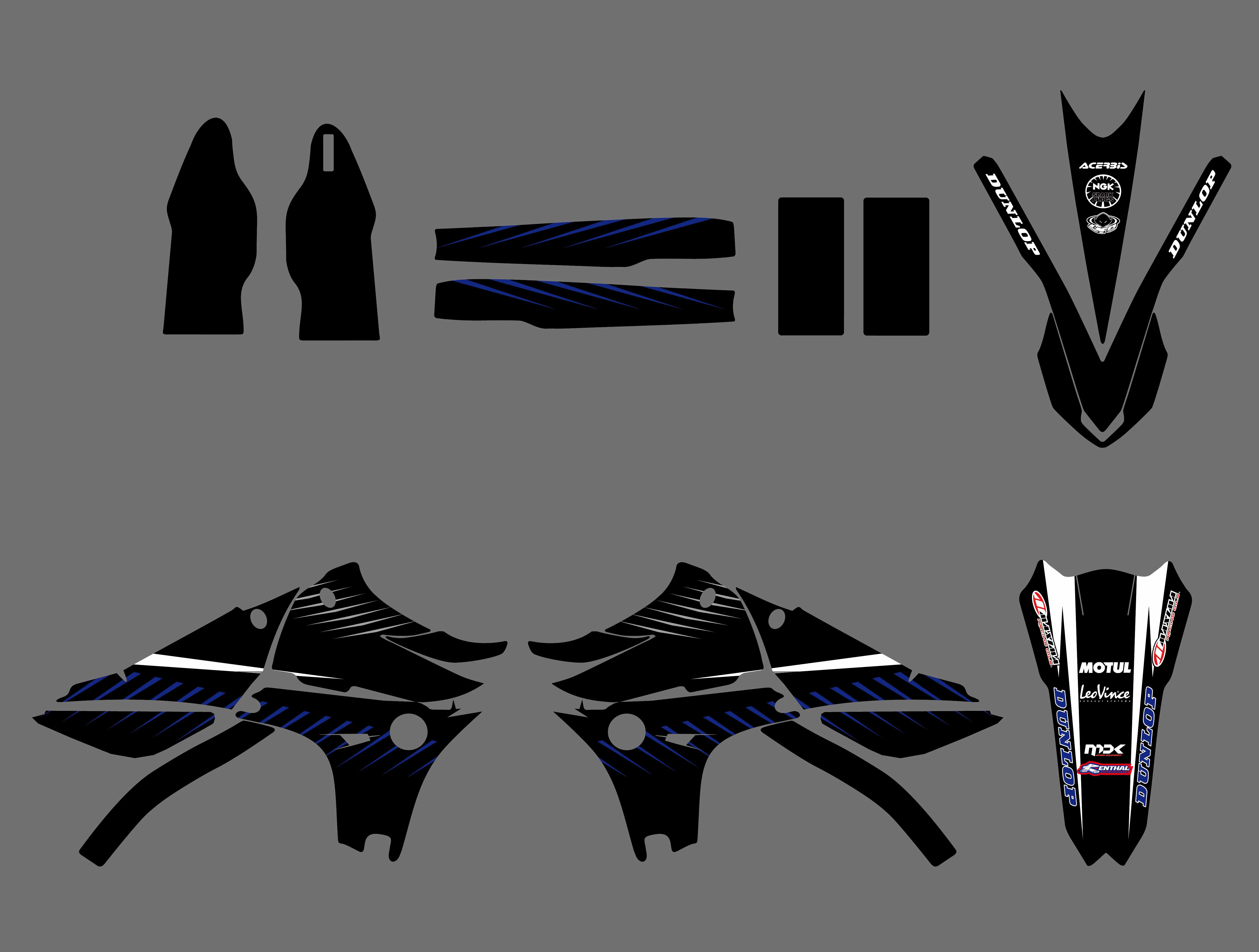 Новый стиль мотоцикла команда графика фон наклейки Набор наклеек для Yamaha YZ450F YZF450