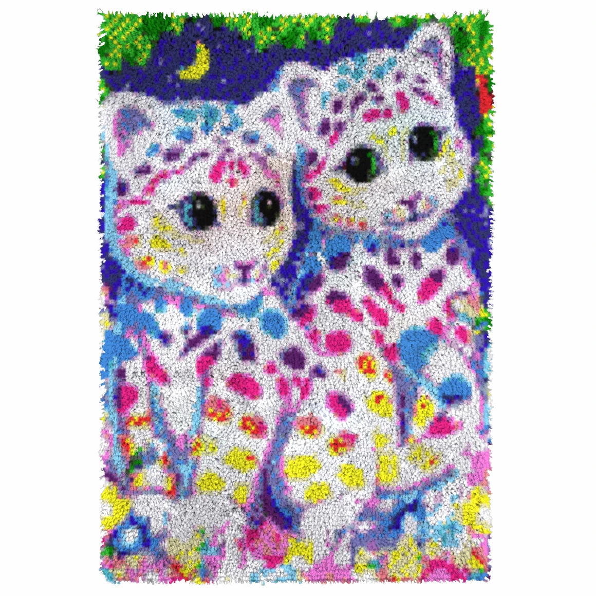 

Latch Hook Rug Kits Animal Unfinished Crocheting Tapestry 3D Yarn Needlework Cushion Sets for Embroidery