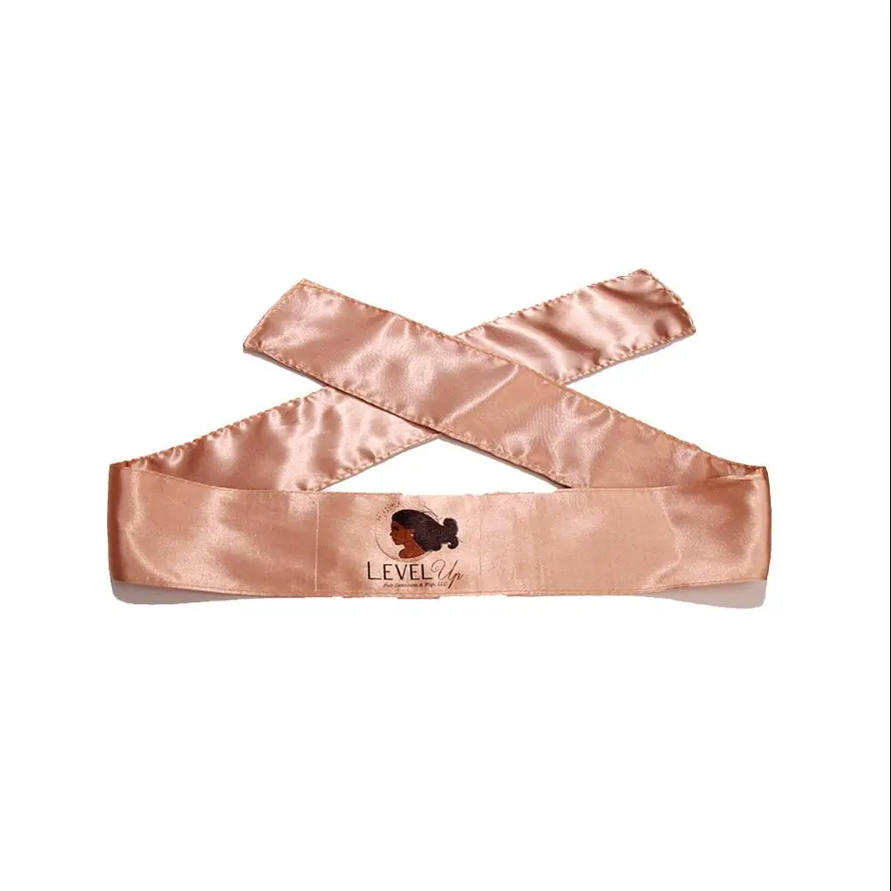 Атласная повязка на голову с логотипом под заказ/шелковая Защитная шапочка для