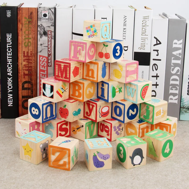 

Kindergarten ABC English word building block combination three-dimensional sense alphabet cognitive science and education toys