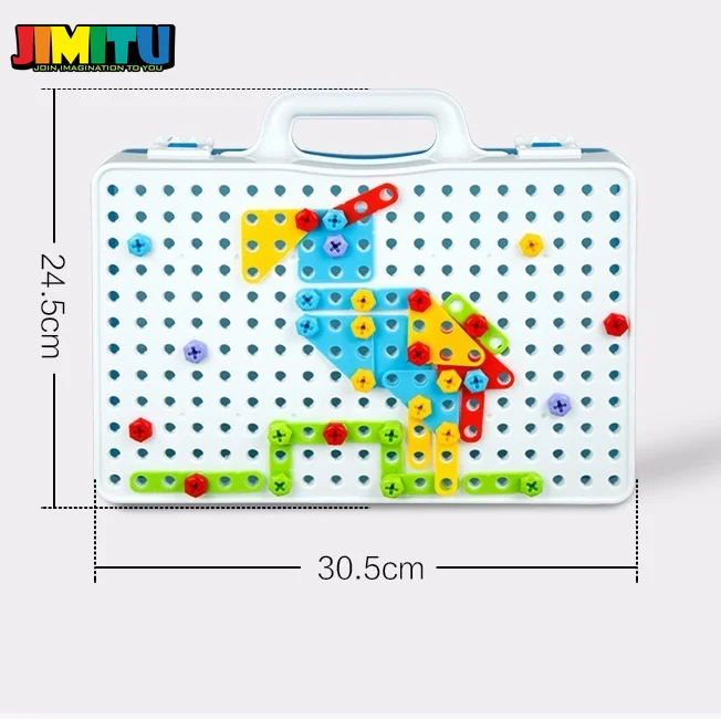 Kids Drill Toys Creative Educational Toy Electric Screws Puzzle Assembled Mosaic Design Building Boy Pretend Play | Игрушки и хобби