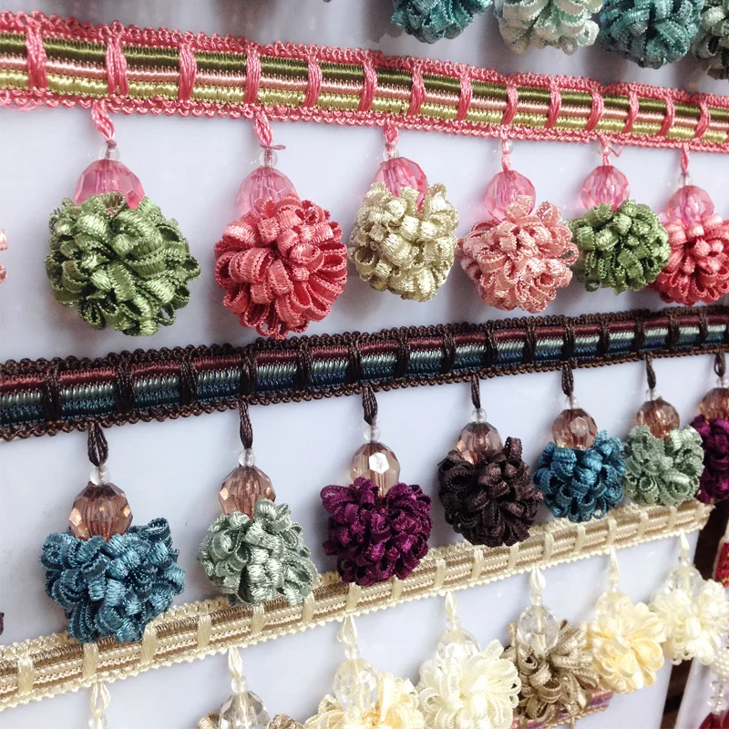 1 м помпон для отделки шаров бахрома лента занавес кружевная ткань помпоны шарики