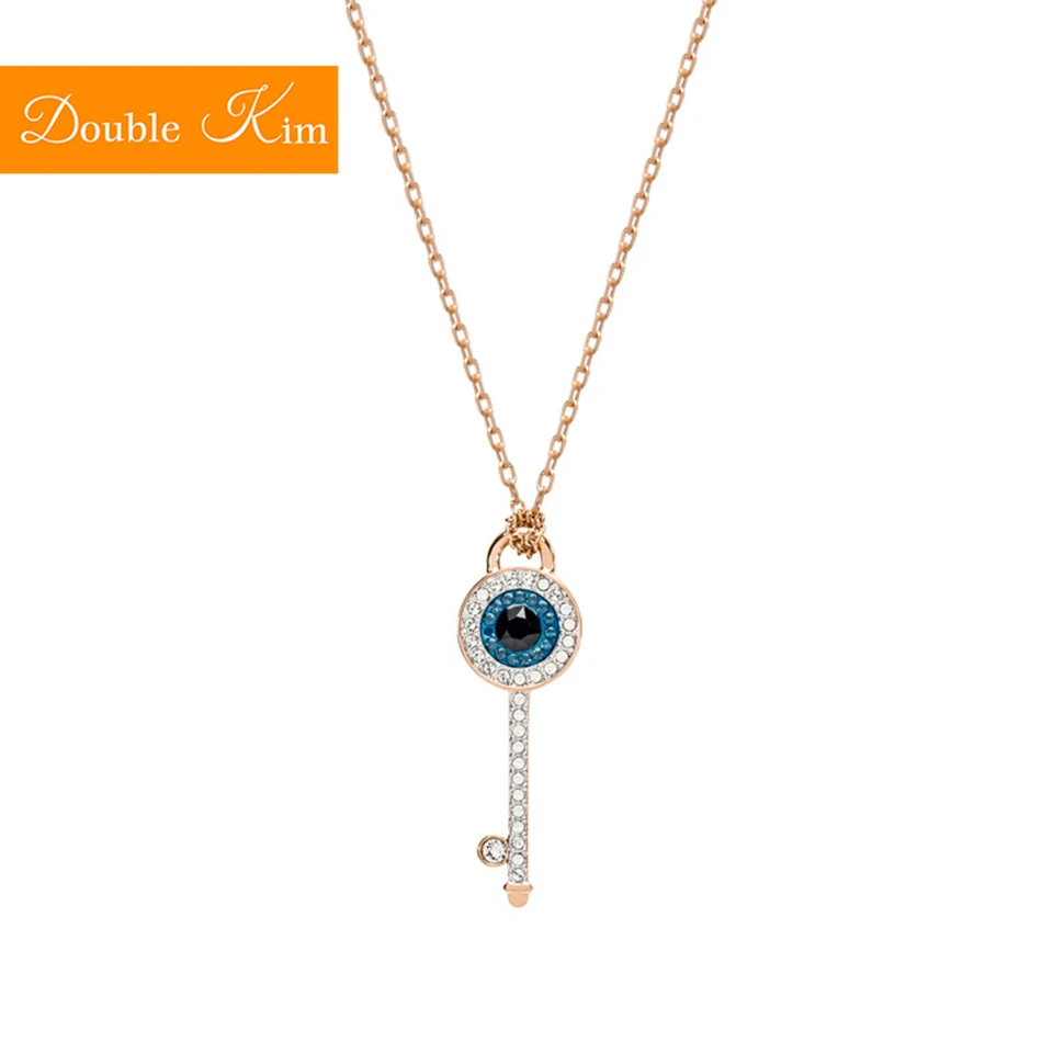 Ожерелье с подвеской глаз дьявола колье из нержавеющей стали и золота