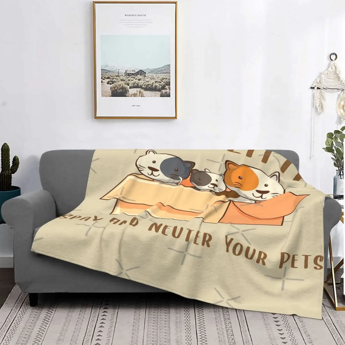 

Don'T Litter Spay And Neuter-Manta a cuadros para cama, cobertor térmico para sofá, mantas para bebé