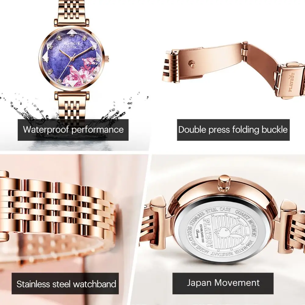 

Women's quartz wristwatch casual style tungsten steel watchband waterproof top brand elegant female clock