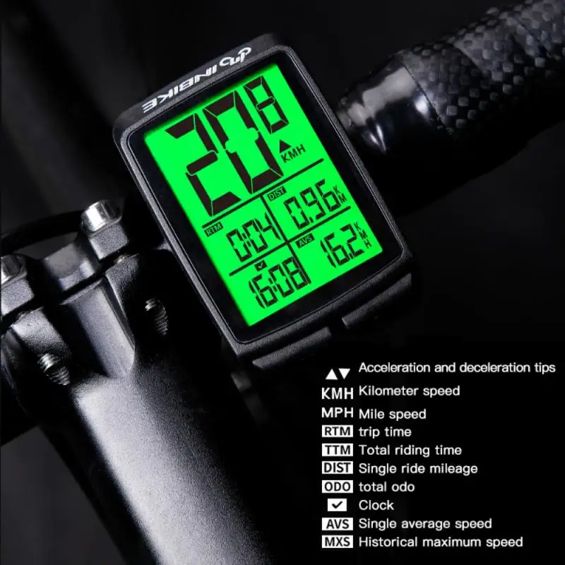 

Cycle Bicycle Bike LCD Computer Odometer Speedometer With Backlight Monitor Bikes' Speed Distance And Riding Time