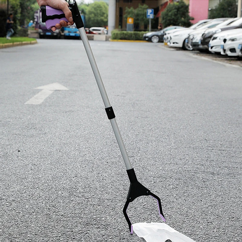 

Folding Household Garbage Picker Alloy Trash Grabber Waste Leaves Pick Cleaning Up Clip Garden For Garden Tool Tool Blue