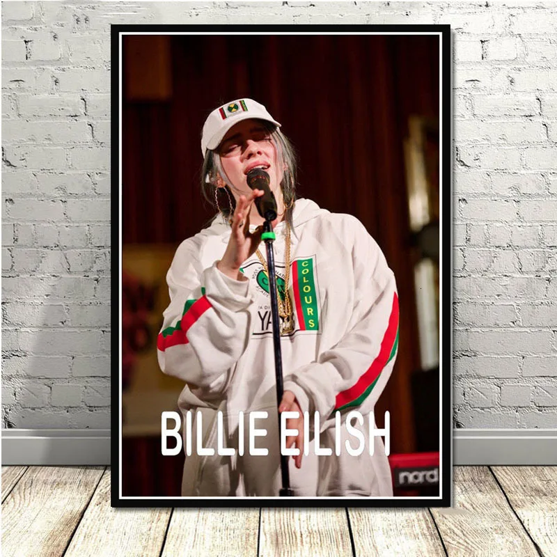 Горячая Billie Eilish музыкальная певица поп-звезда плакаты и принты картины на стене холст живопись декоративная домашний декор Куадрос