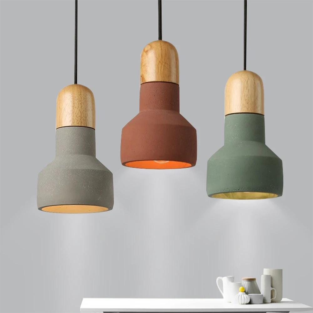 Минималистичный современный цементный маленький светодиодный подвесной