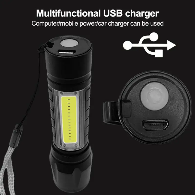 

Powerful LED Flashlight USB Charging Zoom Flashlight Home Lighting Night Fishing Mini Flashlight Hunting Tactical Lamp Hand Ligh