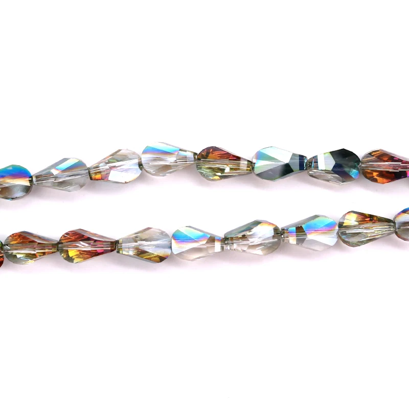 20 шт Подвески 9x6 мм граненые нежные Стеклянные веерообразные кристаллы