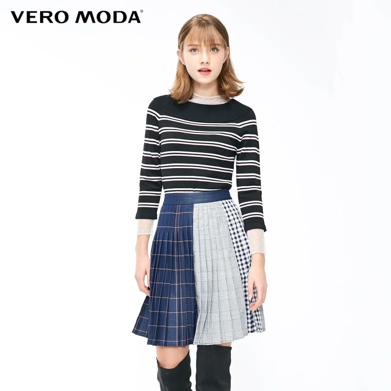 Vero Moda stripe elastic shoulder Women Winter sweater | 319124532 Женская одежда
