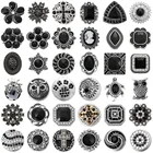 5 шт.лот, черные кнопки, ювелирные изделия, модные стразы, цветы, 18 мм, кнопки, ювелирные изделия, подходит для 18 мм, 18 мм, кожаный браслет