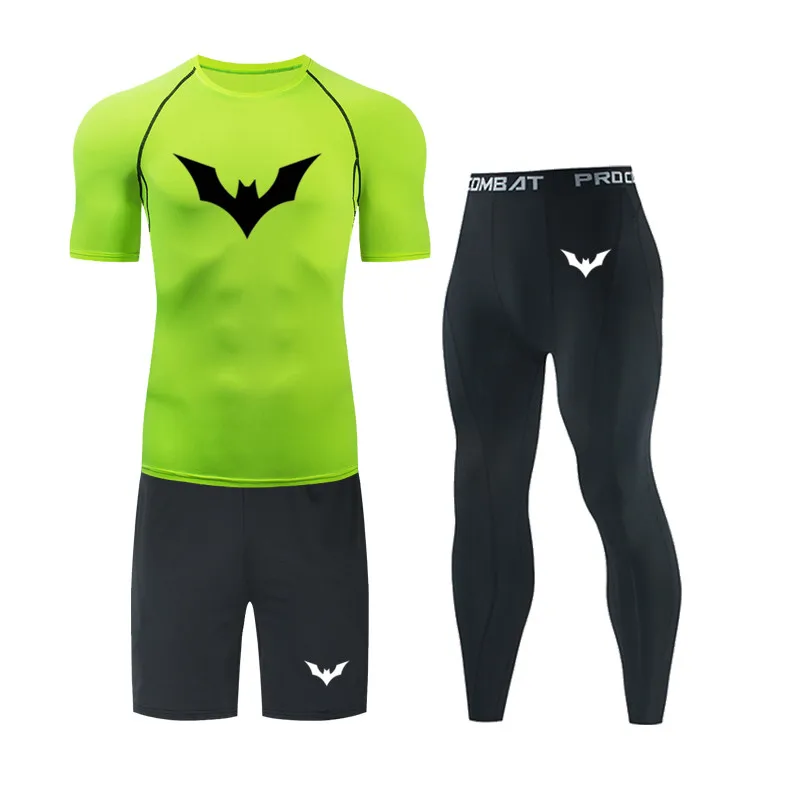 

Mens Fitness Sports Sweat Wicking Quick Drying Gym T-shirt Men Sports Suits Men's Running Jogging Workout TracksuitT-shirt