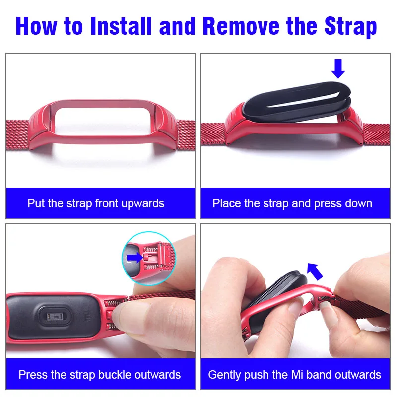 

Metal Strap for Xiaomi Mi Band 6 4 3 5 Wrist Band Bracelet Screwless Stainless Steel Replacement Miband for Mi Band 4 Wristband