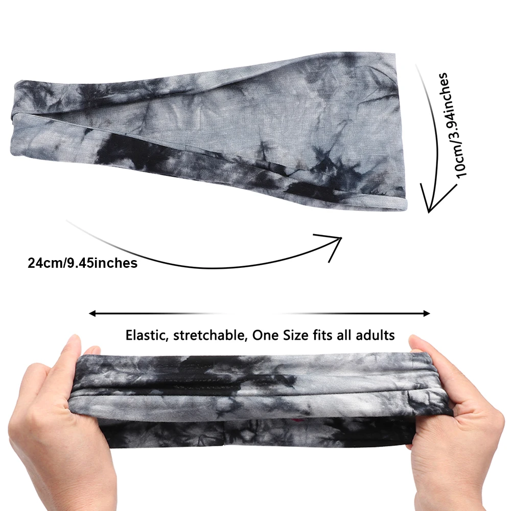 

1PC Women's Headbands Yoga Workout Exercise Tie-Dye Bandeau Headband Sweat Wicking Yoga Running Hair Bands