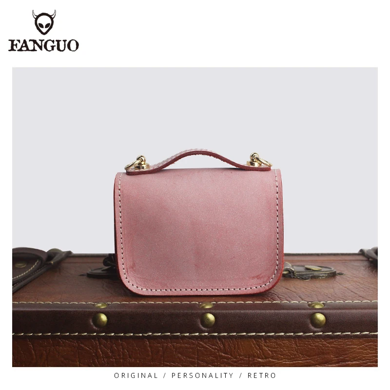 Unique Design Women Shoulder Bag FAshion Children's Crossbody Chain Handbag Handmade Geniune Leather Card Holder Coin Purse