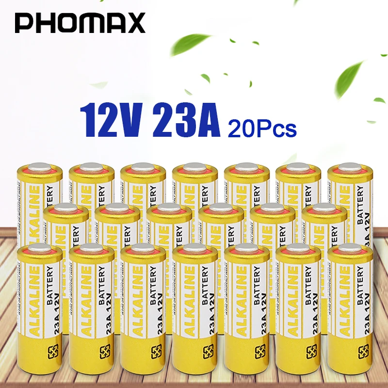PHOMAX 20PCS упак. Щелочная сухая батарея 12v 23A CA20 K23A L1028 23AE 21 A23 23GA часы батареи