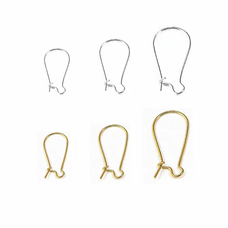 

50Pcs/Lot 20mm 25mm 30mm DIY Earrings Hooks Silver/Gold Plated Earring Earwires Accessories Findings for Jewelry Making Supplies