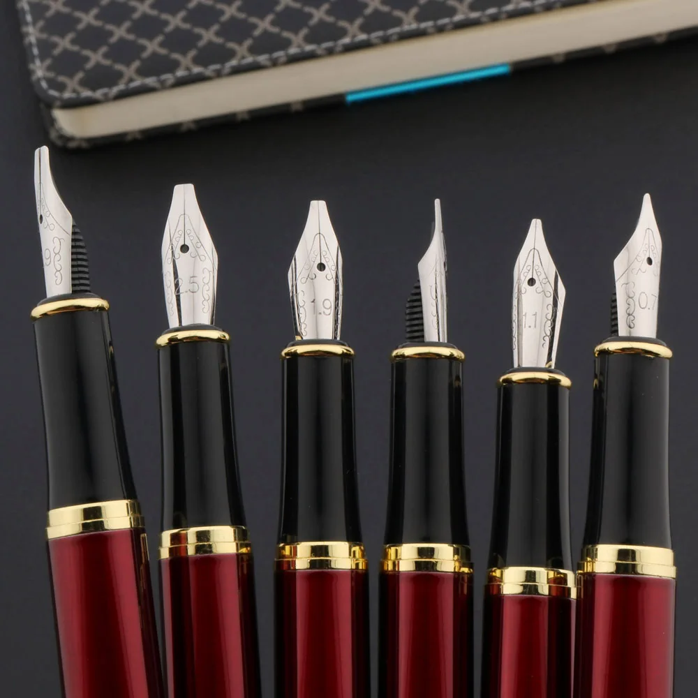 Ручка перьевая классическая красная/Золотая 338 Утконос параллельная в