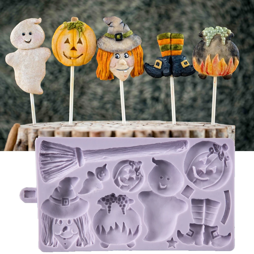 

New Halloween Pumpkin Ghost Chocolate Mold Fondant Chocolate Cake Silicone Mold Baking Tool