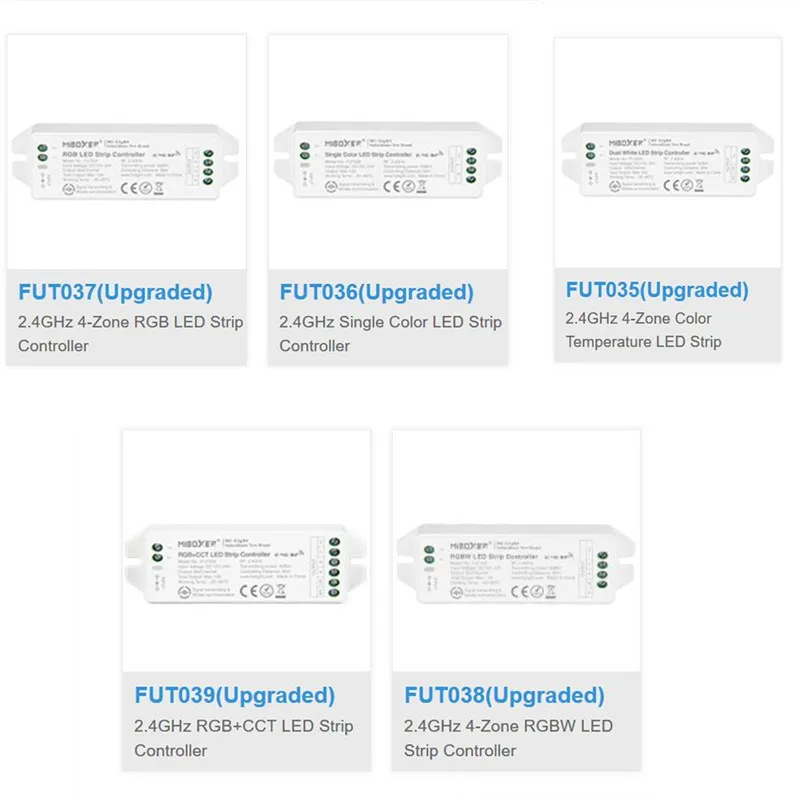 Miboxer DC12-24V 2 4 ГГц FUT035 Цвет Температура FUT036 один FUT037 RGB FUT038 RGBW FUT039 RGBCCT Светодиодные