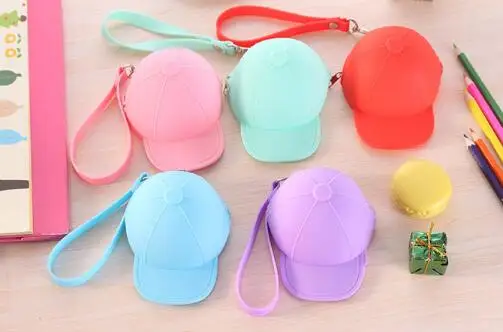 

South Korean cute candy color zipper purse mini silicone hat zero purse