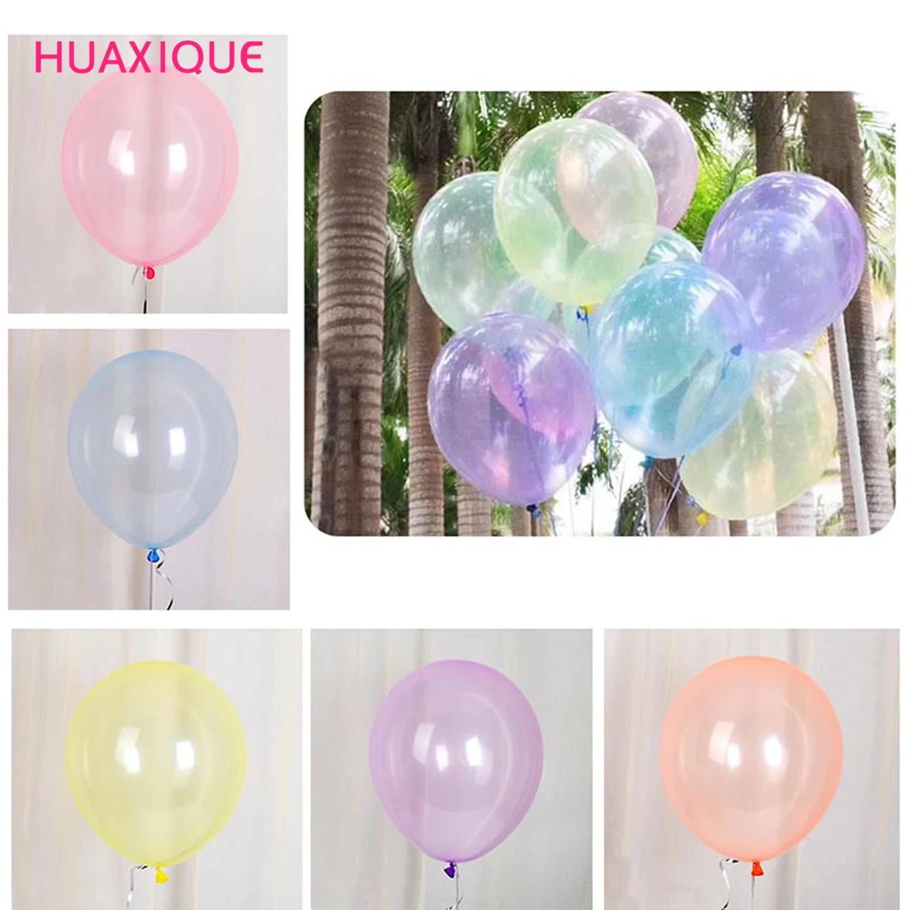 

12inch Crystal Bubble Balloons Clear Transparent Latex Pearl Latex Balloon Wedding Birthday Party Decor Kids helium globa