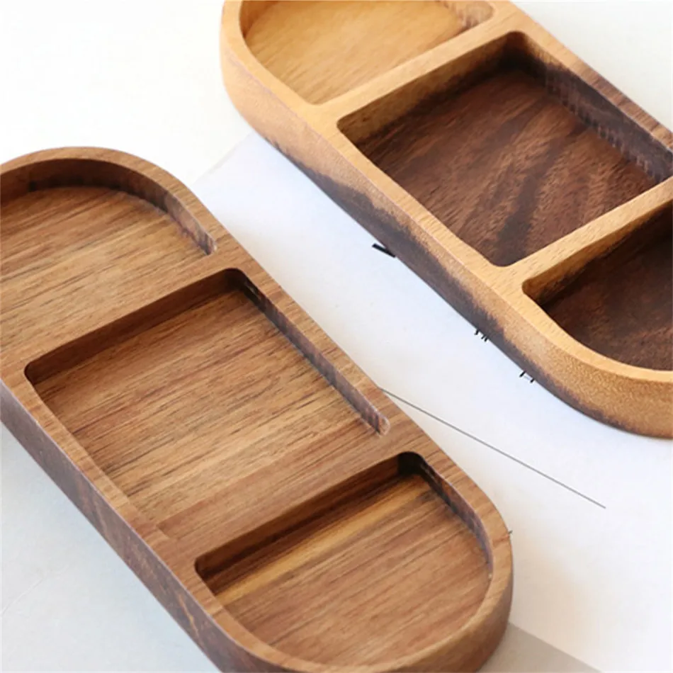 Посуда чайный поднос контейнер пищевая тарелка деревянная фруктовые блюда ретро