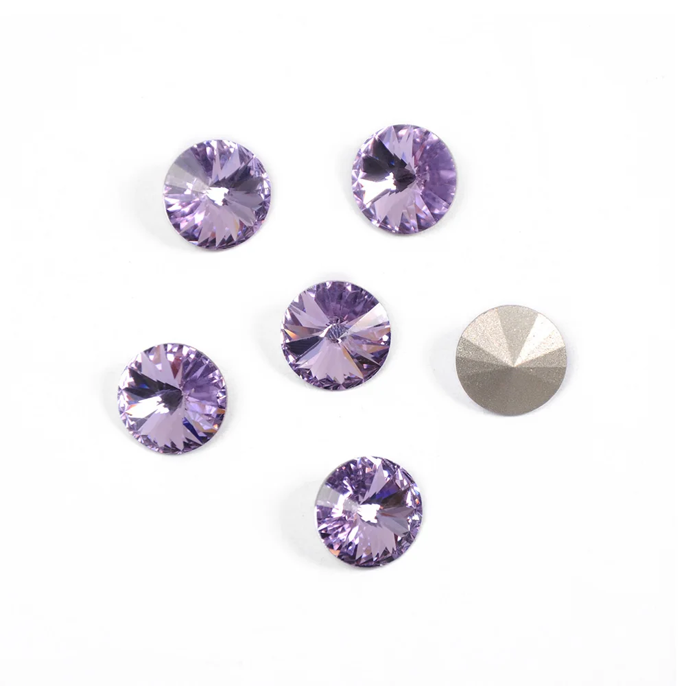 YANRUO 1122 высокое качество кристалл фиолетовый цвет Rivoli Форма без горячей фиксации