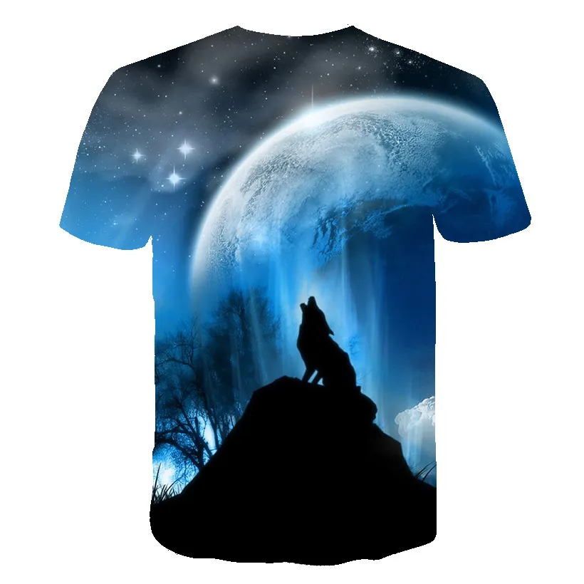 

High-Quality Men's T-Shirt Starry Sky Short Sleeve O-Neck 3D Printing Pattern Trendy Top Large Size 2021 Summer New T-Shirt