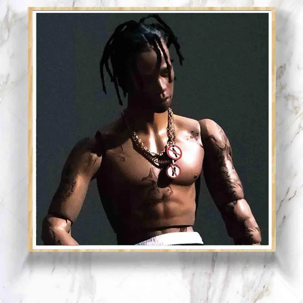 M189 Travis Rodeo Hip Hop Trap Music 2019 Album Cover Poster Print Wall Decoration Canvas Room Decor 24x24 20x20 | Дом и сад