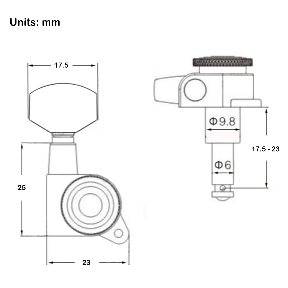 Блокировочные тюнеры для струн гитары тюнинг колышки черные 6R встроенные 6 x