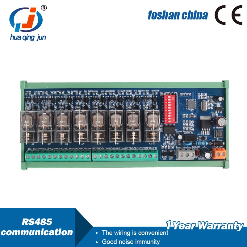 8-канальный модуль реле связи RS485 12 В/24 В постоянного тока с дистанционным