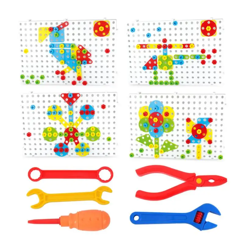 

78pcs 3D Electric Drill Screw Nut Building Blocks Sets Design Disassembly Assembly Magic Disk Combination Set Toy For Kids