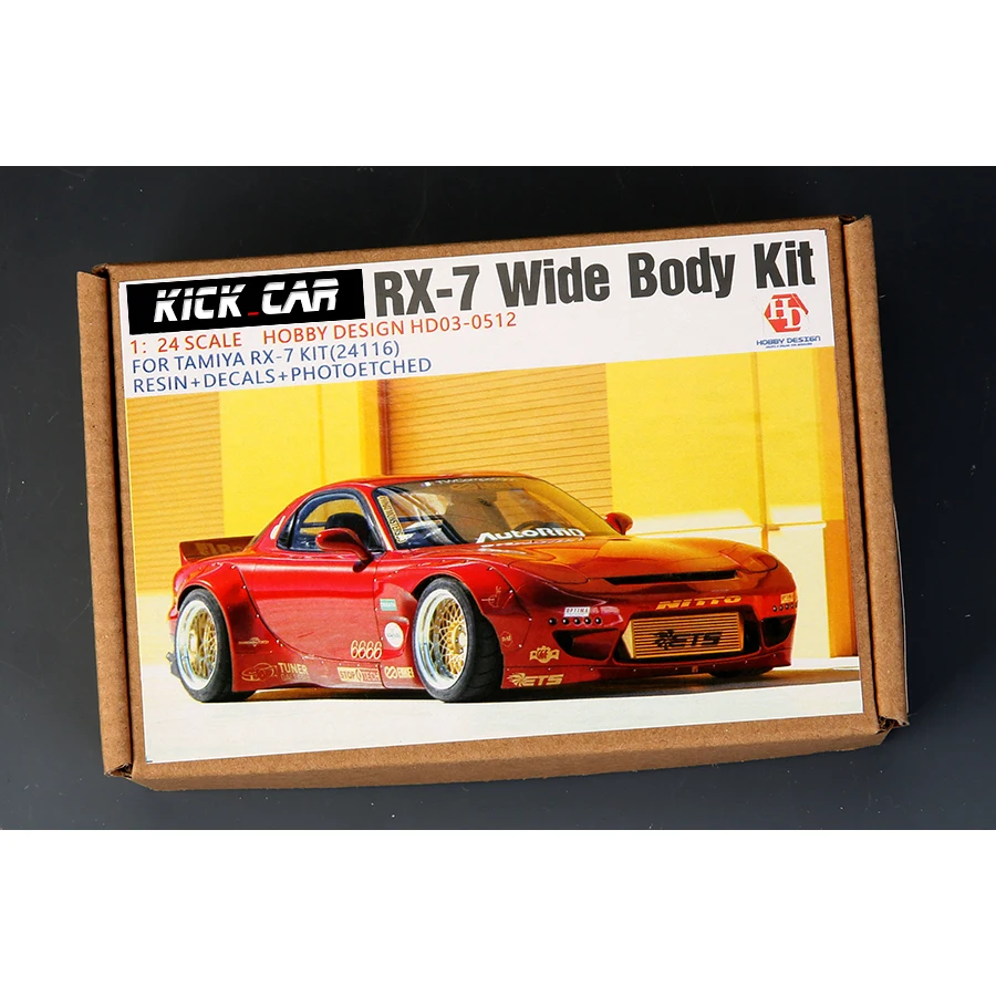 

1/24 Resin Retrofit For Car Models Hobbydesign HD03-0512 RB Mazd RX-7 Wide Body Kit For Tamiya 24116 Resin+PE+Metal