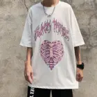 Женские футболки goth y2k, топы в стиле Харадзюку с принтом на Хэллоуин, топы в стиле Диабло, свободная футболка с коротким рукавом и милым рисунком аниме, Топ