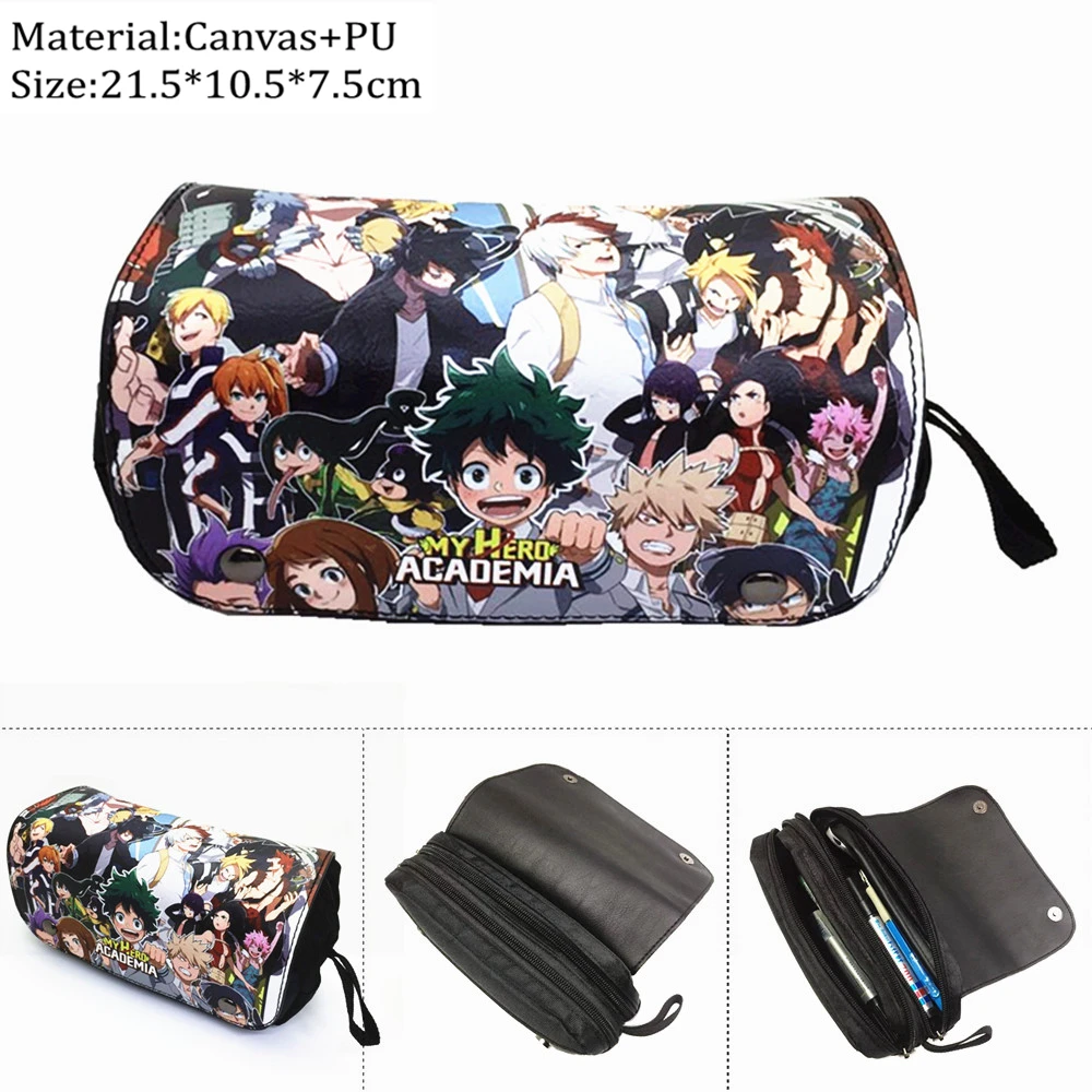 

Anime My Hero Academia Canvas Pencil Case Cosmetic Bags Student Stationery Boy Girl Zipper Penbag Cartoon Makeupbag
