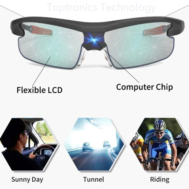 Умные солнцезащитные очки с защитой от УФ лучей ЖК объектив водонепроницаемая