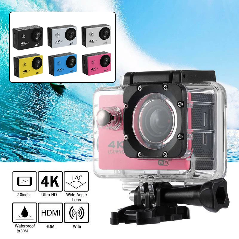 Экшн камера 4K F60R Ultra HD 4K/30fps 2 4G Wi Fi 0 дюйма 170D для шлема pro Подводная
