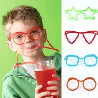 funny glasses straw reusable plastic drinking straw birthday christmas party bar accessories kids gift for xmas