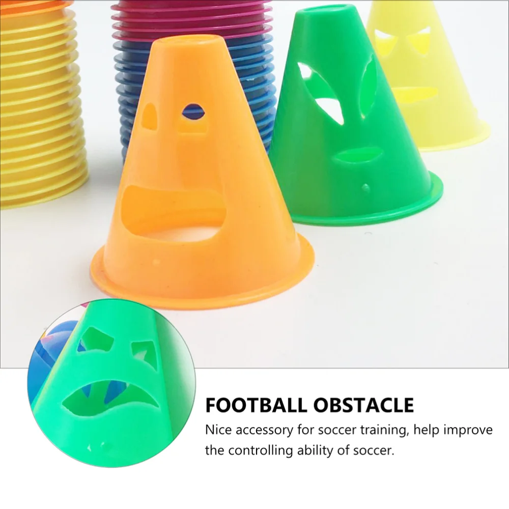 

24Pcs Roller Skating Flat Base Cones Windproof Road Cone Obstacles (Random Expression)