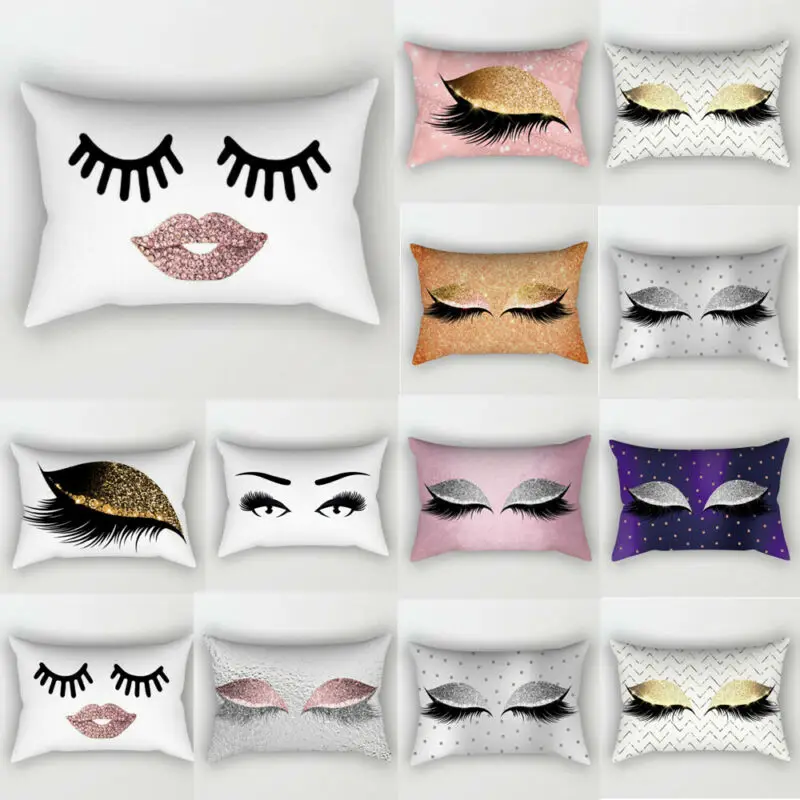 Блестящий Модный чехол для подушки с блестками наволочка принтом глаз