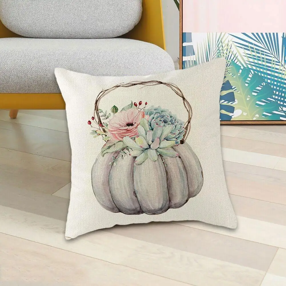 

45*45cm Halloween Cartoon Pumpkin Pillowcase Peach Car Thanksgiving Pillowcase Cushion Home Skin Sofa Cover Decorative Squa N7X3
