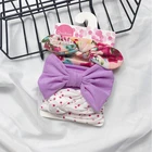 3 шт.компл. детская эластичная повязка для волос для маленьких девочек, однотонный комплект эластичных аксессуаров для новорожденных, хлопковая бусина с бантом для Bbay