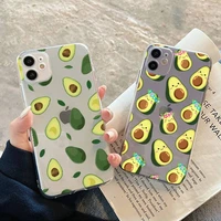 cute cartoon fruit avocado phone case for iphone 13 11 12 13 mini pro xs max 8 7 6 6s plus x 5s se 2020 xr cover