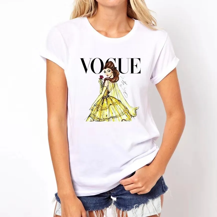2020 женская футболка Vogue с надписью Harajuku для отдыха модная Эстетическая Летняя