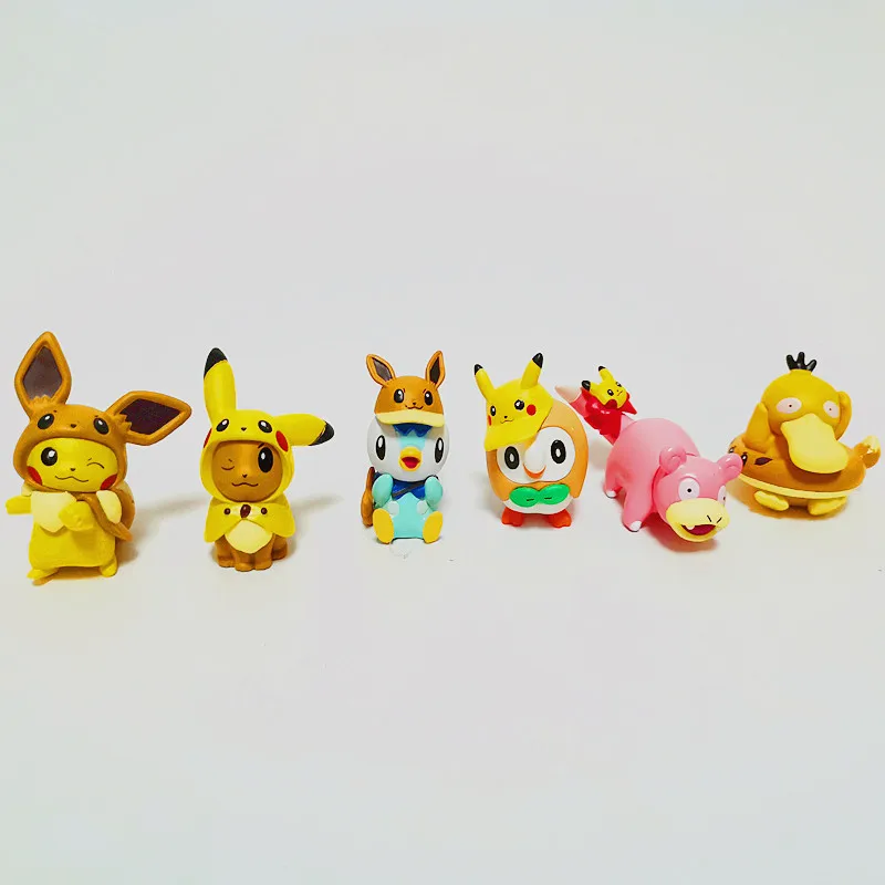 6 шт. новейшие оригинальные капсулы Pokemon фигурка Пикачу Ibu маленький Огненный