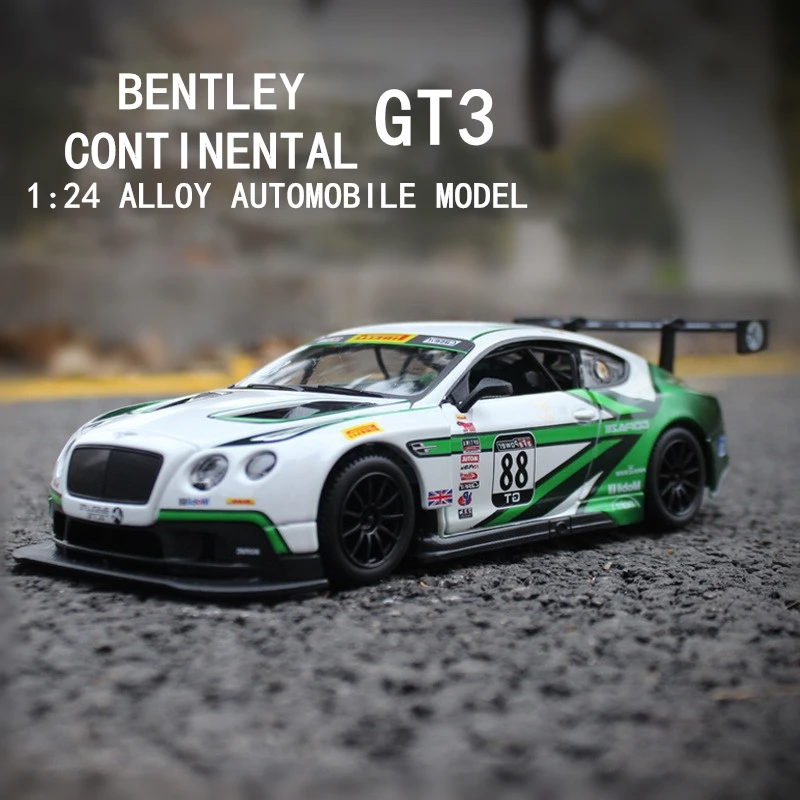 Bburago 1:24 Bentley Континентальный GT3 трек версия трансформер сплав модель автомобиля Моделирование Украшение автомобиля коллекция Подарочная игрушка